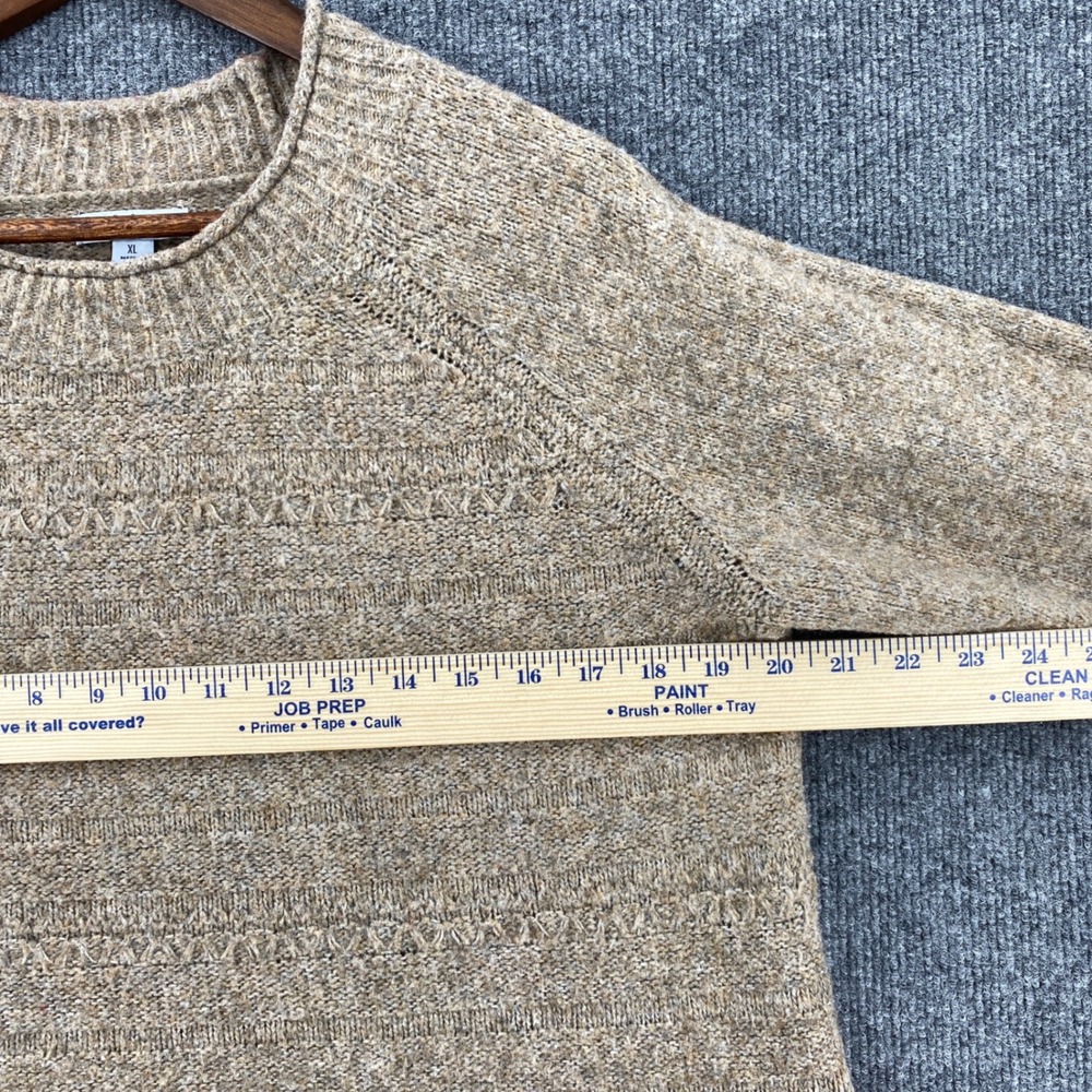 Croft & Barrow Sweater Womens XL Tan Marled Knit Raglan Sleeve Cottage Boho - Picture 4 of 8